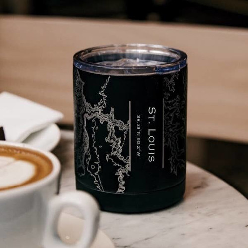 St. Louis Map Insulated Cup in Matte Black