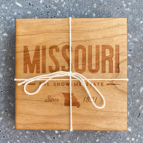 Missouri Wooden Coasters, Handmade - Set of 4