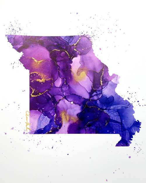 Missouri Art Print - Purple (8x10)