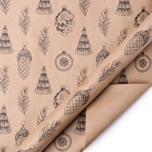 Pine-cones Kraft Natural/Black Wrapping