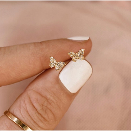 Mila Butterfly Studs Earrings by Dainty Wishes Jewelry