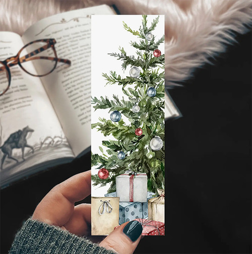 Christmas Tree Watercolor Bookmark