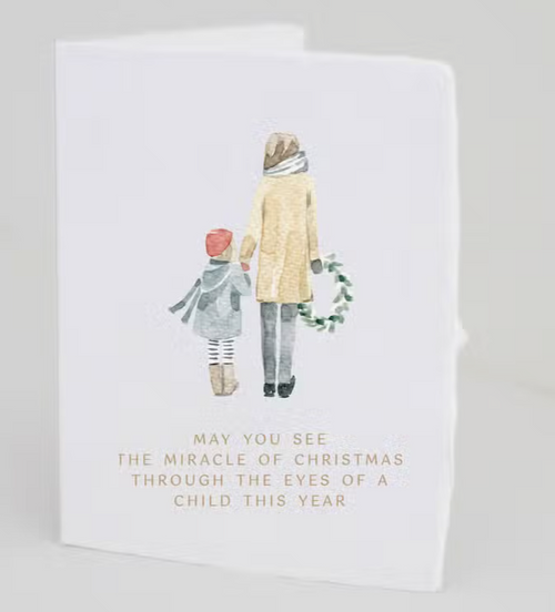 Miracle of Christmas Holiday Wreath Greeting Card