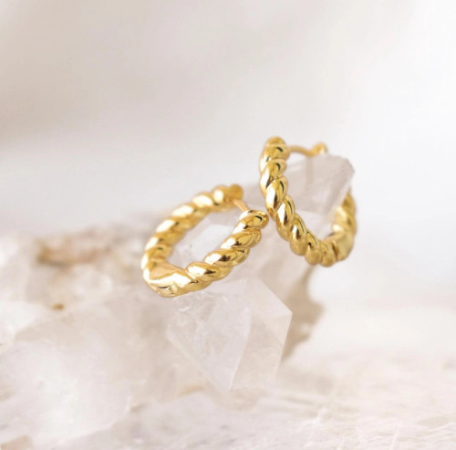 Gold Filled Everyday Rope Huggies by Dainty Wishes Jewelry