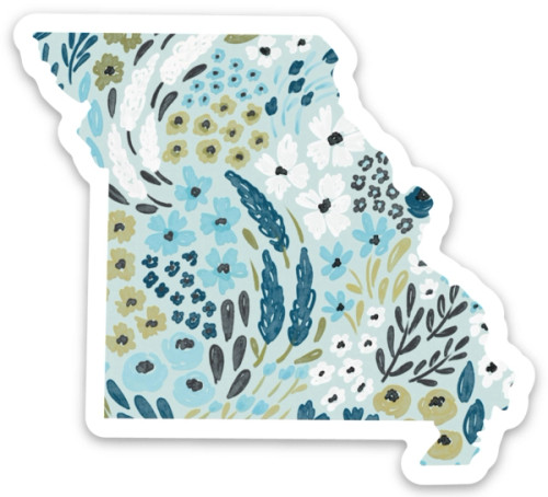 Missouri Floral State Sticker Waterfall Floral
