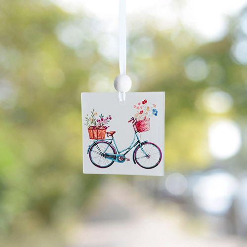 Window Charm - Blue Bike Suncatcher Window Art