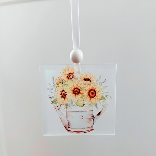 Window Charm - Sunflower Suncatcher Window Art Square