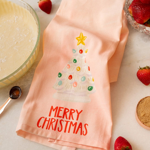 Vintage Christmas Tree Kitchen Tea Towel