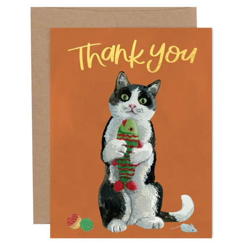 Thank You Cat Toy Greeting Card