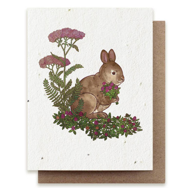 Cottontail Rabbit Card Cottontail Rabbit Animal Greeting Card - Plantable Seed Paper | SHSMO