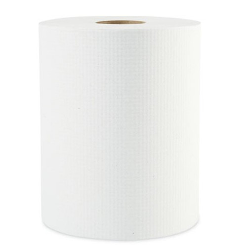 Hardwound Paper Towels, 1-Ply, 8" x 600 ft, White, 2" Core, 12 Rolls/Carton