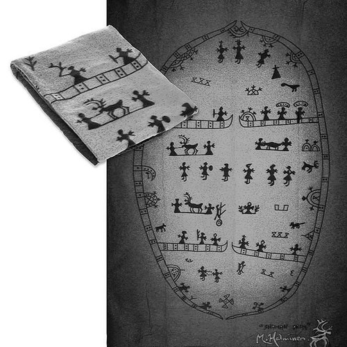 Pläd i fleece med motiv Trolltrumma Pläd i fleece med motiv Trolltrumma