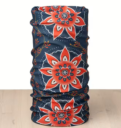 Multiscarf - Arctic garden - Midnattsblå