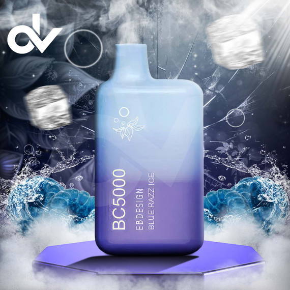 EB Design BC5000 0% Zero Nicotine Disposable Vape - Blue Razz Ice