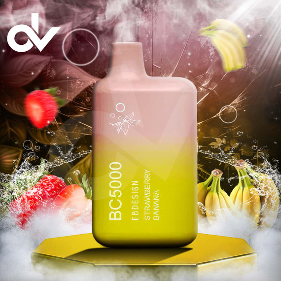 EB Design BC5000 0% Zero Nicotine Disposable Vape - Strawberry Banana