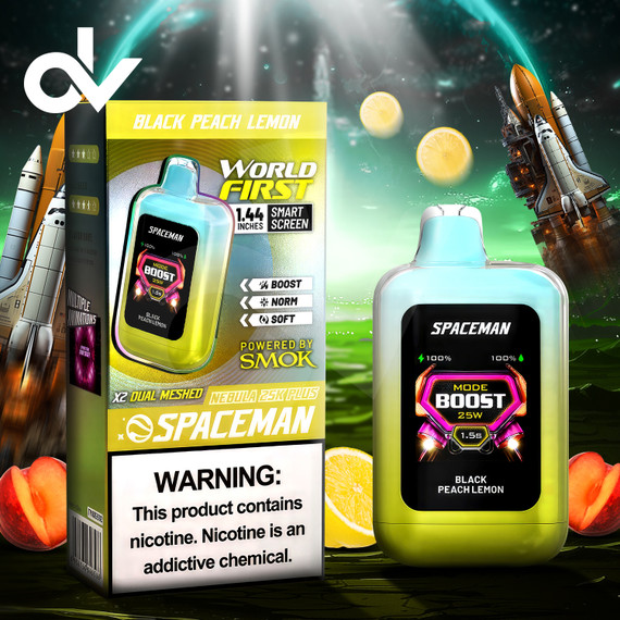 Spaceman Nebula 25K Plus Disposable - Black Peach Lemon