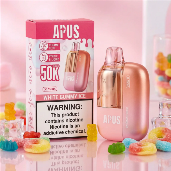 APUS X-50K 5% DISPOSABLE 50k - White Gummy Ice