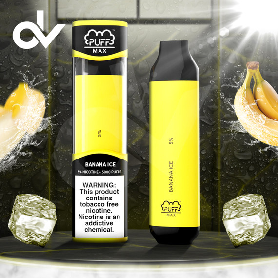 Puff Bar Max 5000 Disposable Vape - Banana Ice