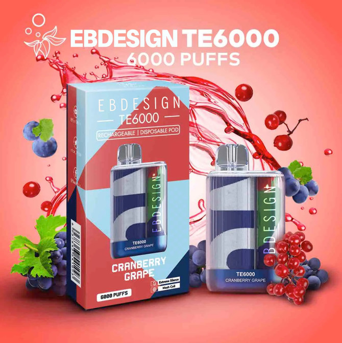 EBDesign TE6000 DISPOSABLE VAPE - CRANBERRY GRAPE