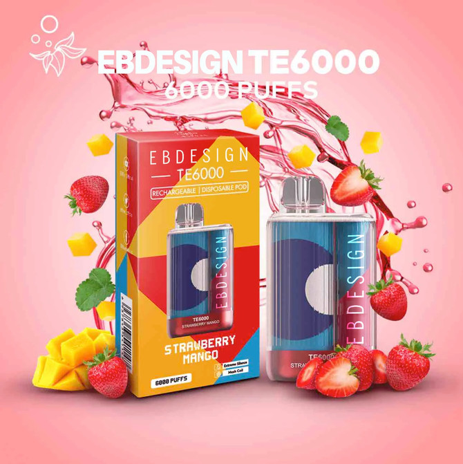 EBDesign TE6000 DISPOSABLE VAPE - STRAWBERRY MANGO