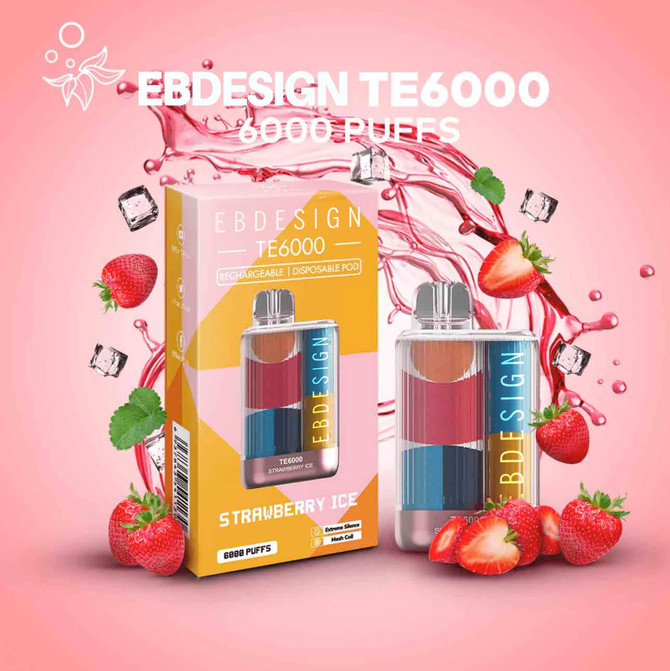 EBDesign TE6000 DISPOSABLE VAPE - STRAWBERRY ICE