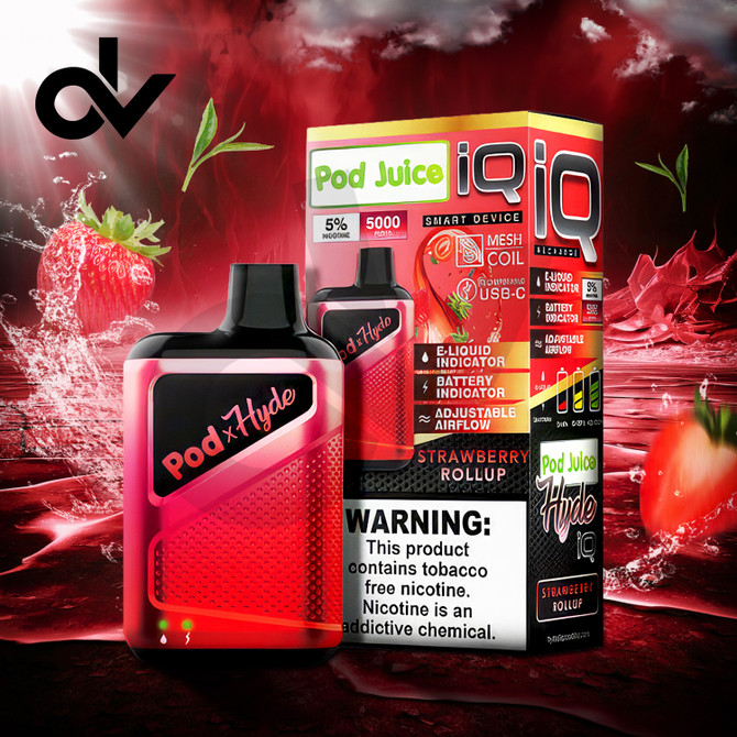 Pod Juice X Hyde IQ 5000 - Strawberry Rollup