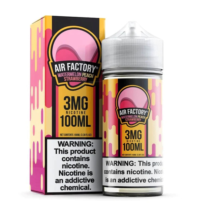 AIR FACTORY Synthetic Nicotine E-Liquid 100ML Watermelon Peach Strawberry
