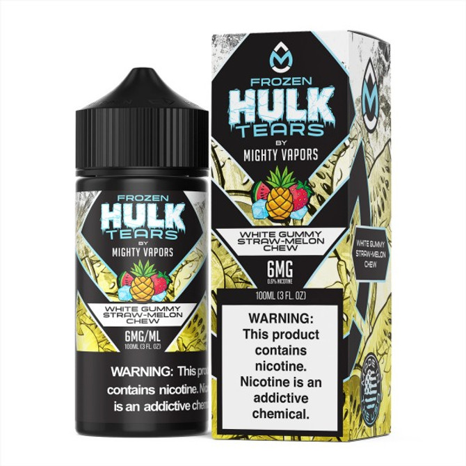 Hulk Tears Nicotine E-Liquid 100ML By Mighty Vapors - White Gummy Straw-Melon Chew