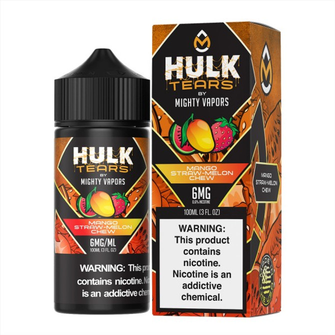 Hulk Tears Nicotine E-Liquid 100ML By Mighty Vapors - Mango Straw-Melon Chew