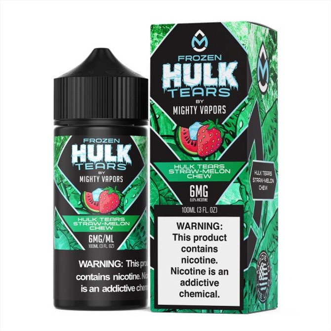 Hulk Tears Nicotine E-Liquid 100ML By Mighty Vapors - Hulk Tears Straw-Melon Chew