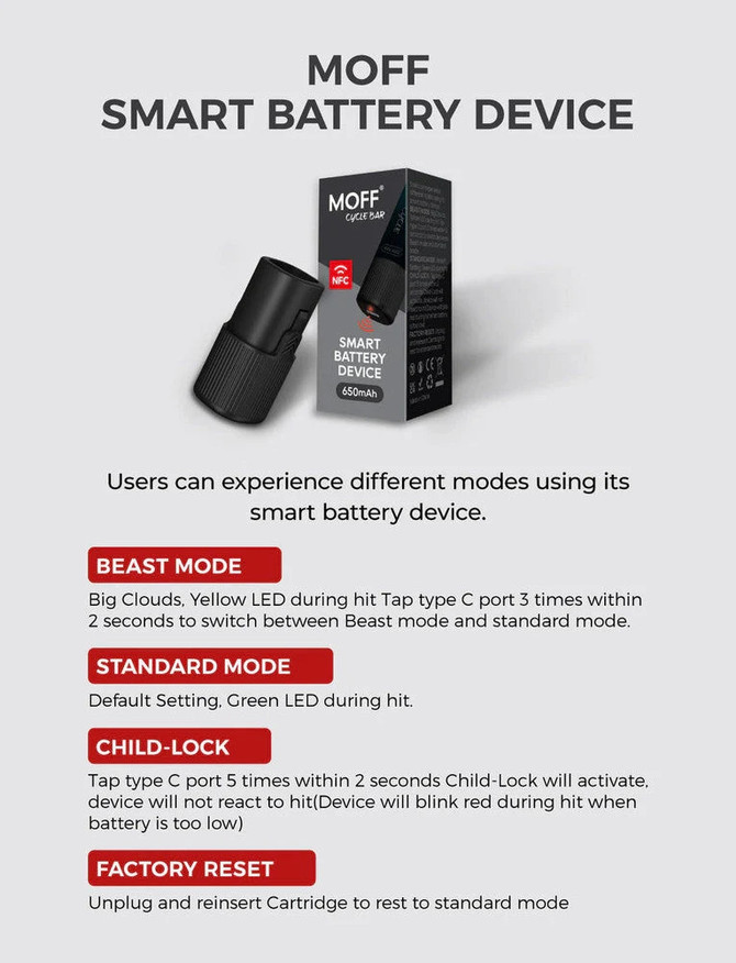 MOFF CYCLE BAR NFC TYPE-C SMART BATTERY 650mAh