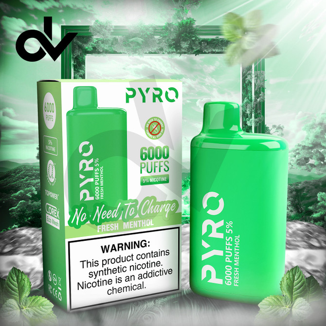 PYRO 6000 Disposable Vape - Fresh Menthol