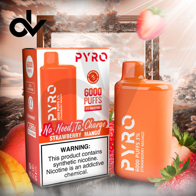 PYRO 6000 Disposable Vape - Strawberry Mango