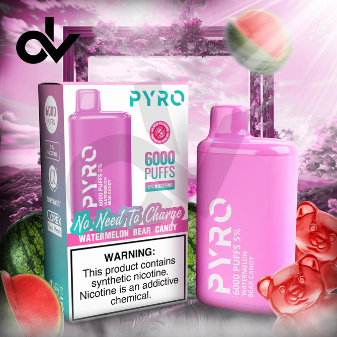 PYRO 6000 Disposable Vape - Watermelon Bear Candy