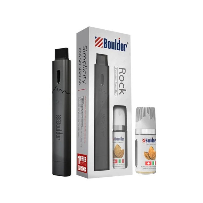 Boulder Rock 360mAh Pod Kit With 1 Unfilled Pod And 10ML 1.8% Nic American Blend Tobacco E-Liquid
