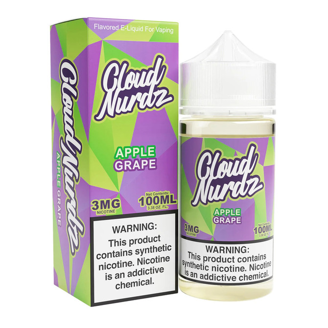 Cloud Nurdz Synthetic Nicotine E-Liquid 100ML Apple Grape