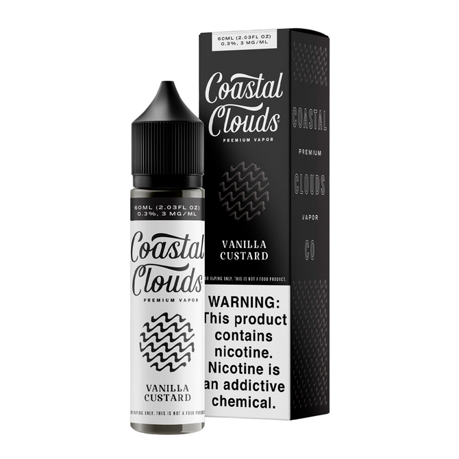 Coastal Clouds Premium Vapor Synthetic Nicotine E-Liquid 60ML Vanilla Custard