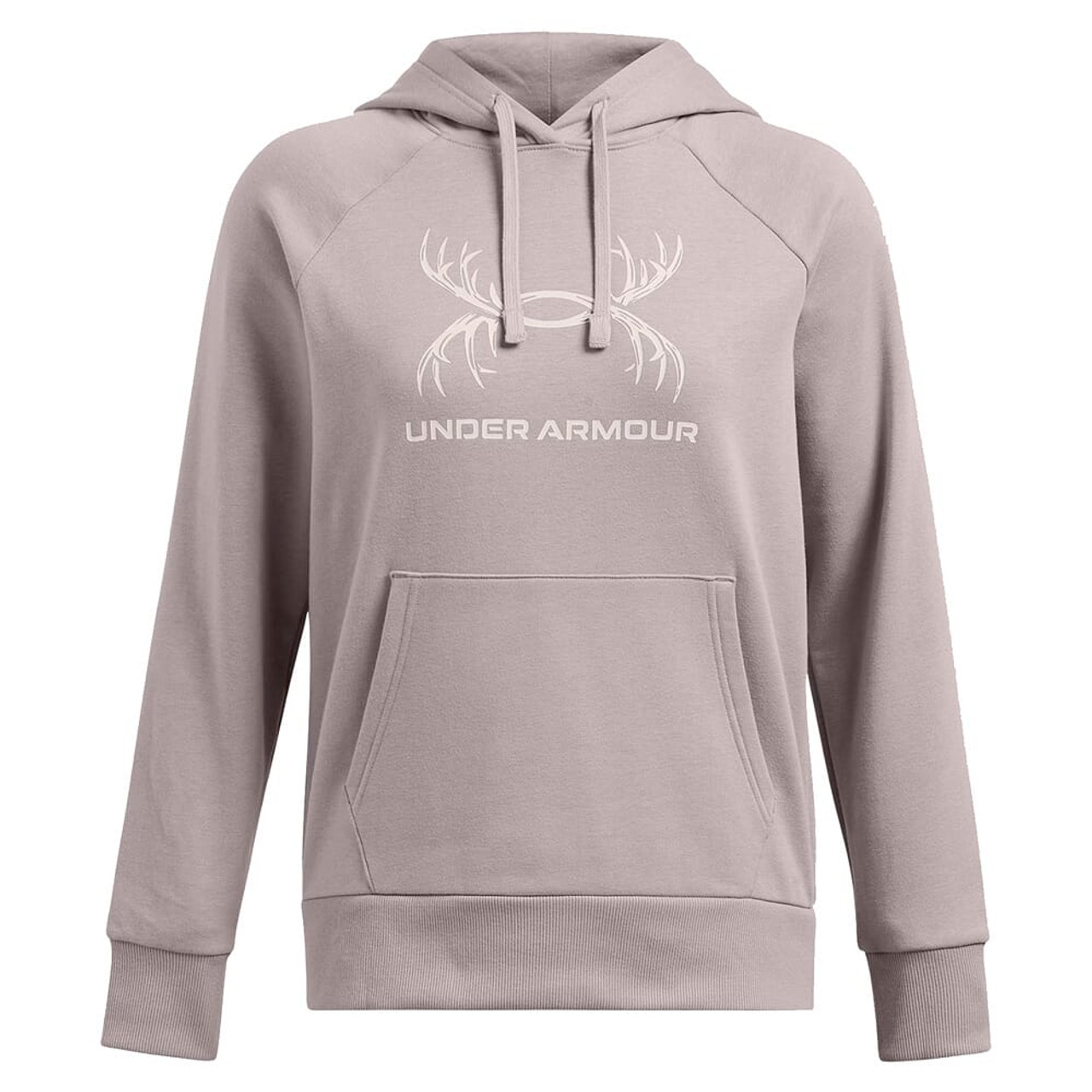 Under Armour Women's Rival Fleece Antler Hoodie Tetra Gray 1387574-015