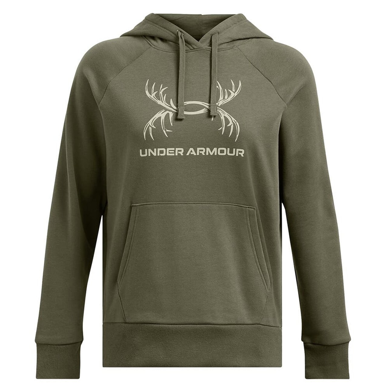 Under Armour Women's Rival Fleece Antler Hoodie Marine OD Green/Black 1387574-390