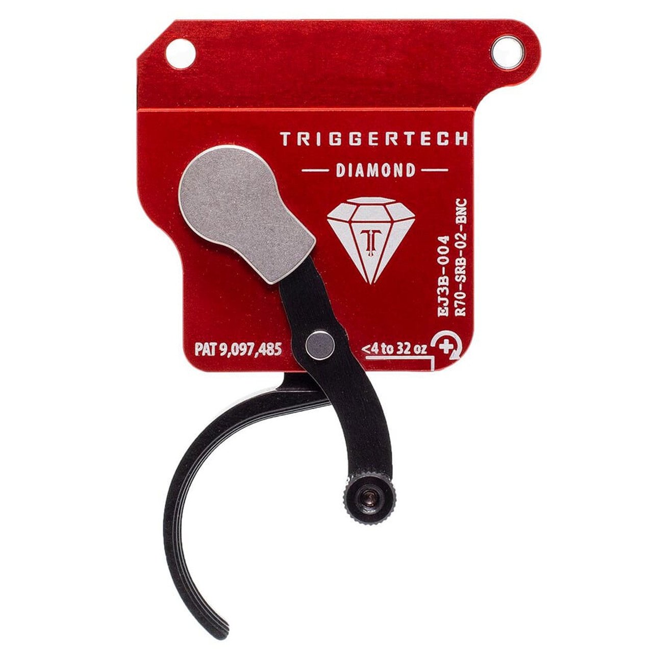 TriggerTech Rem 700 Clone Bottom Safety Single Stage Blk/Red Diamond Curved Bottom Clean 0.3-2.0 lbs Trigger R70-SRB-02-BNC