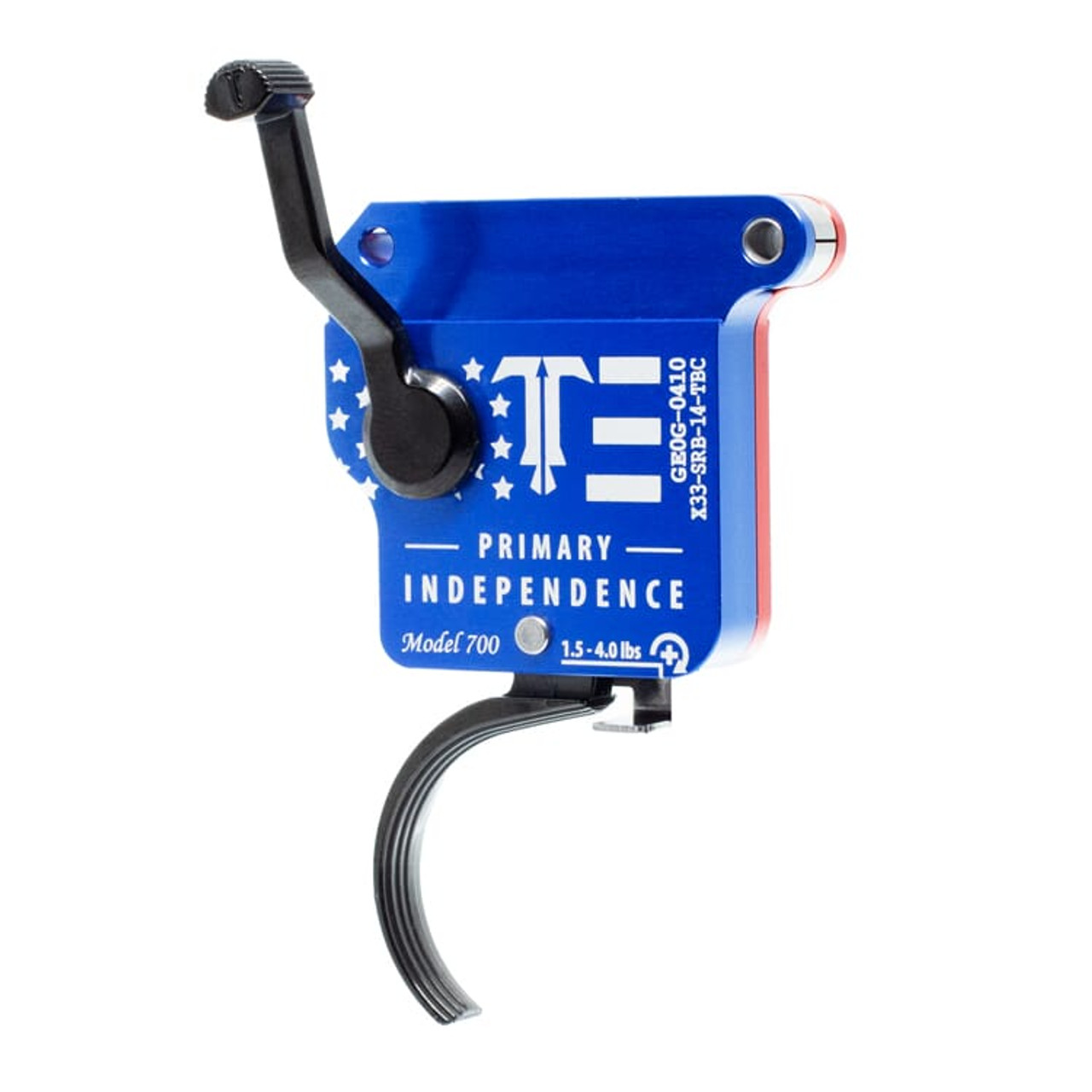 TriggerTech Special Edition Independence Day Rem 700 Factory Primary Curved Blue/Red Single Stage Trigger X33-SRB-14-TBC-TT