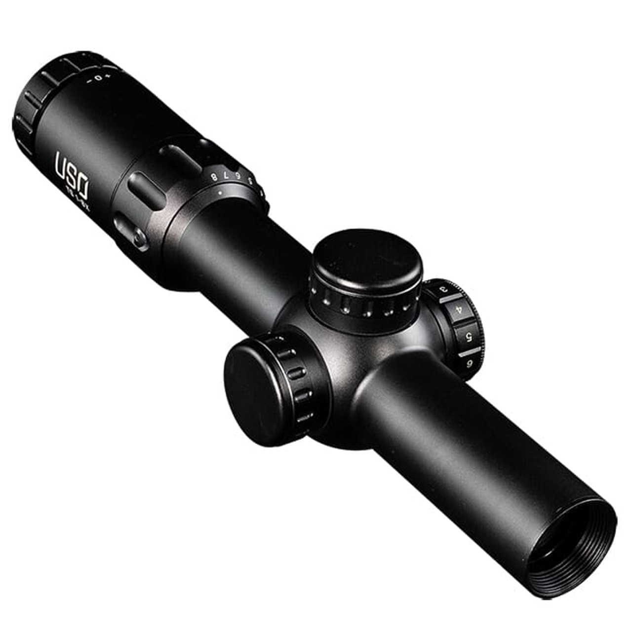 US Optics TS 1-8x24mm; 30 mm Tube; Digital Red FFP RBR Reticle Riflescope TS-8X RBR