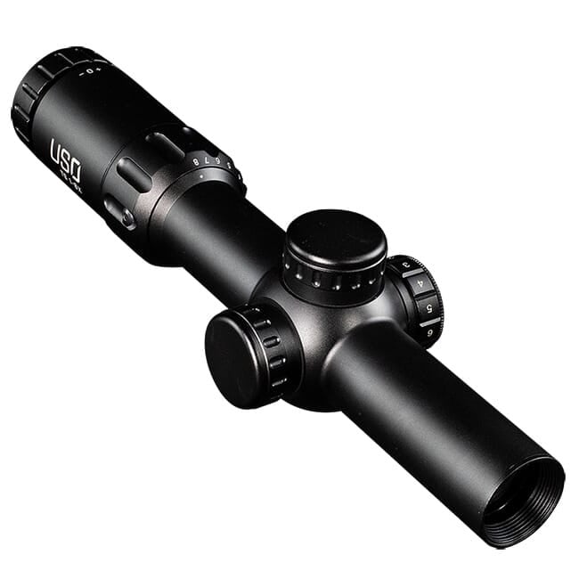 US Optics TS 1-8x24mm ; 30 mm Tube; Digital Red SFP Simple Crosshair; 2 MOA Red Dot; Riflescope TS-8X SFP
