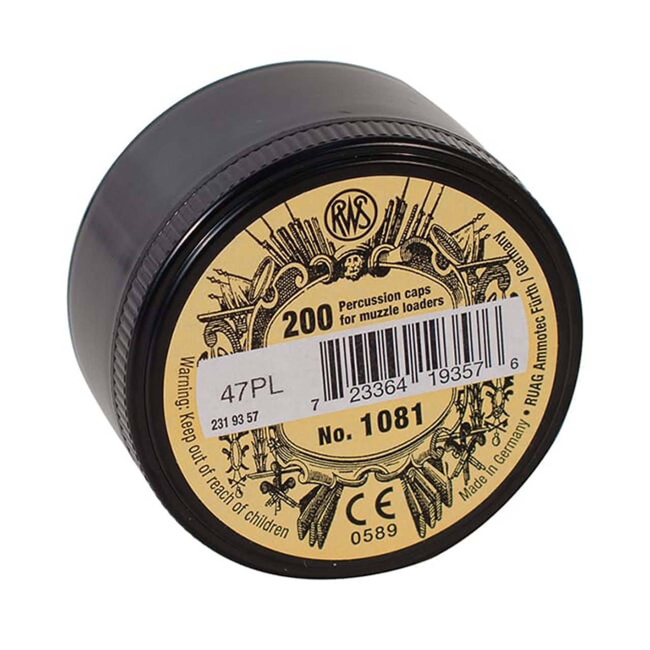 RWS Musket Cap 1081 4 Flange 1000 count sleeve - MPN 2319357