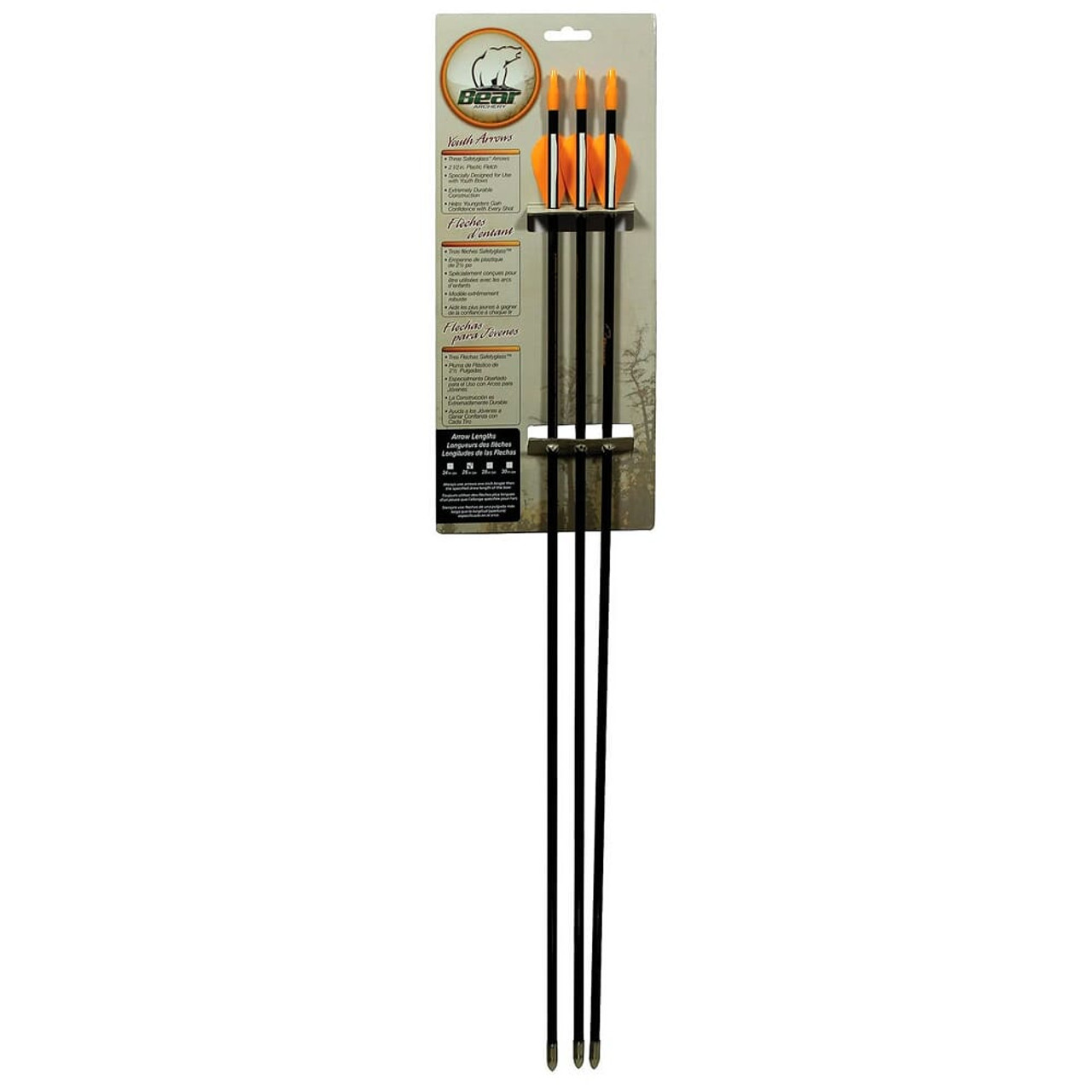 Bear Brave Safetyglass 3-Card 26" Youth Arrows AS3800003