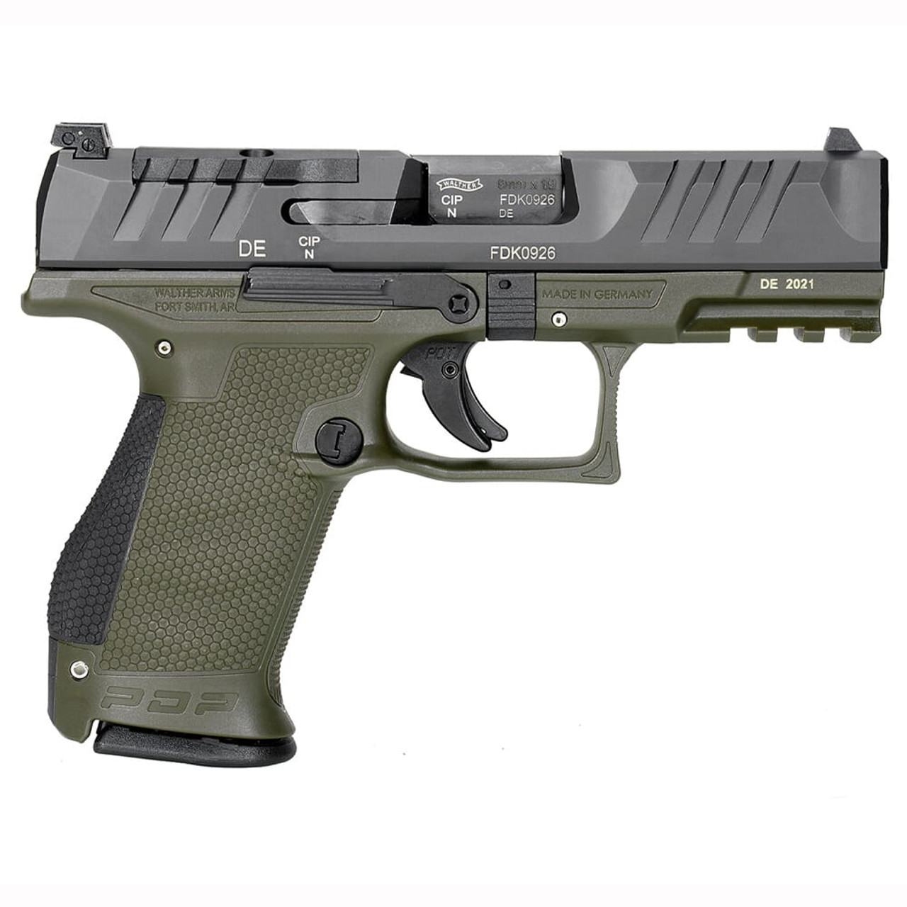 Walther PDP Compact or 4" OD Green Frame 10RD 9MM 2871904