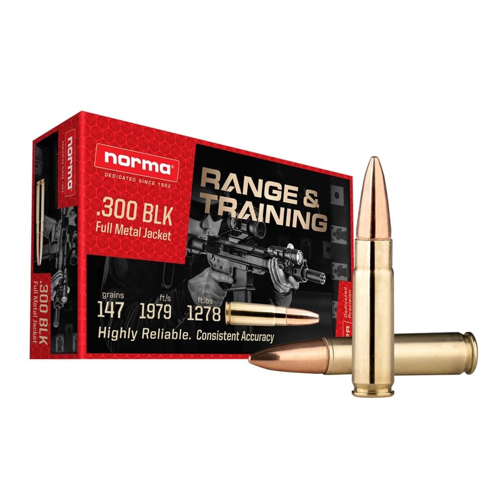 Norma FMJ 300 AAC BLK 147gr Centerfire Rifle Ammo (20/box) 601801709