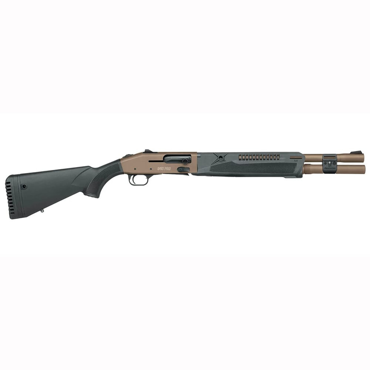 Mossberg 940 SPX 12ga 18.5" Bbl Black/FDE 7+1 Shotgun w/Ghost Ring Sight, Integral Heat Shield, & Front/Rear QD Attachments 85177