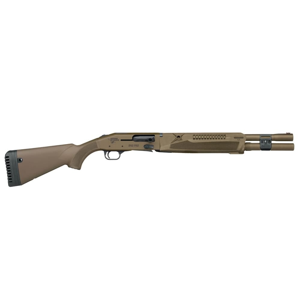 Mossberg 940 Thunder Ranch 12ga 18.5" Bbl FDE/Patriot Brown 7+1 Shotgun w/ Integral Heat Shield, & Front/Rear QD Attachments 85181
