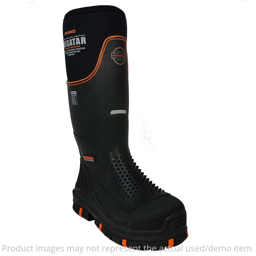 Dryshod USED Megatar Black/Orange Size 10 Boots MEG-MH-BK-M10 - Like New - Damaged Box UA6409